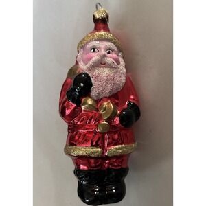 Vintage Jolly Santa Clause European Style Glass Mouth Blown‎ Ornament